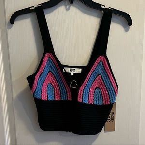 crochet cropped tank top, size small, never worn